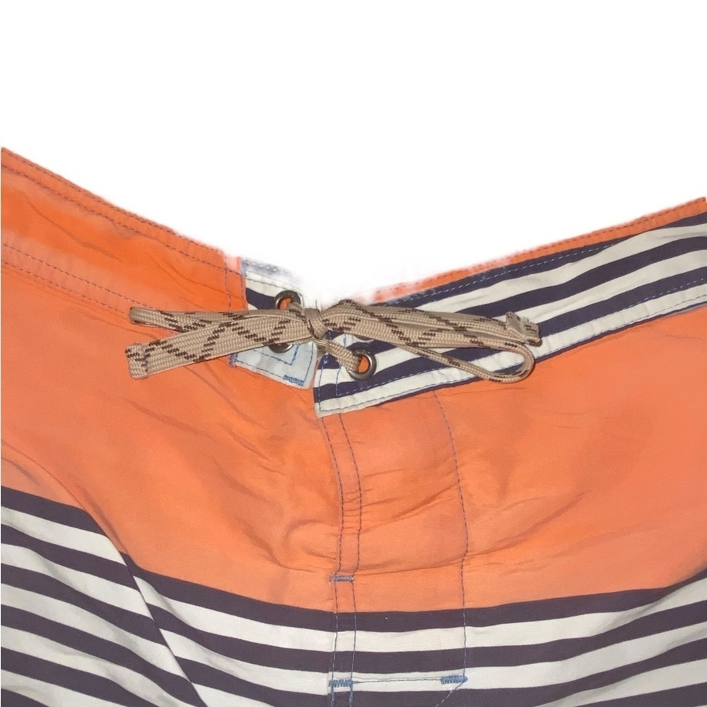 Patagonia Orange Blue Striped Board Shorts Swim Trunks Bathing suit Vacation - Picture 5 of 15